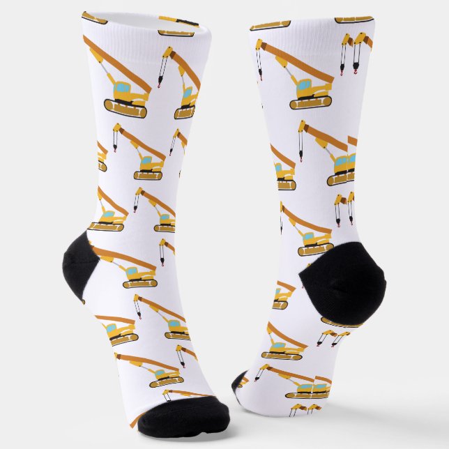 Crane Construction Truck Socks (Angled)