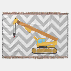 Crane Construction Truck Throw Blanket