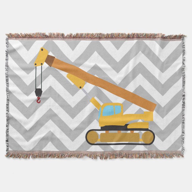 Crane Construction Truck Throw Blanket (Front)