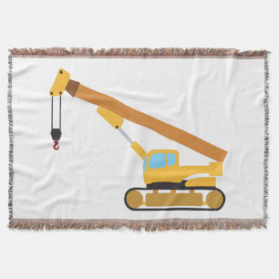 Crane Construction Truck Throw Blanket