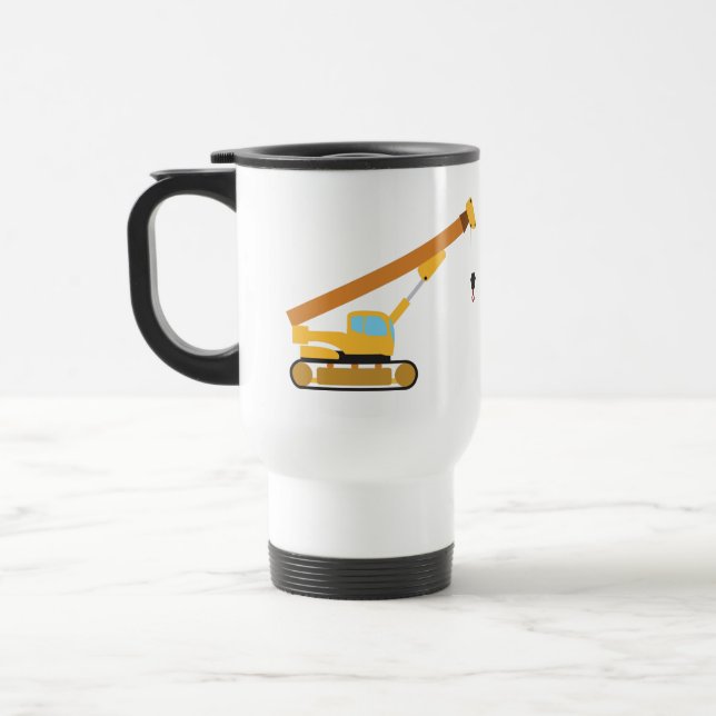 Crane Construction Truck Travel Mug (Left)