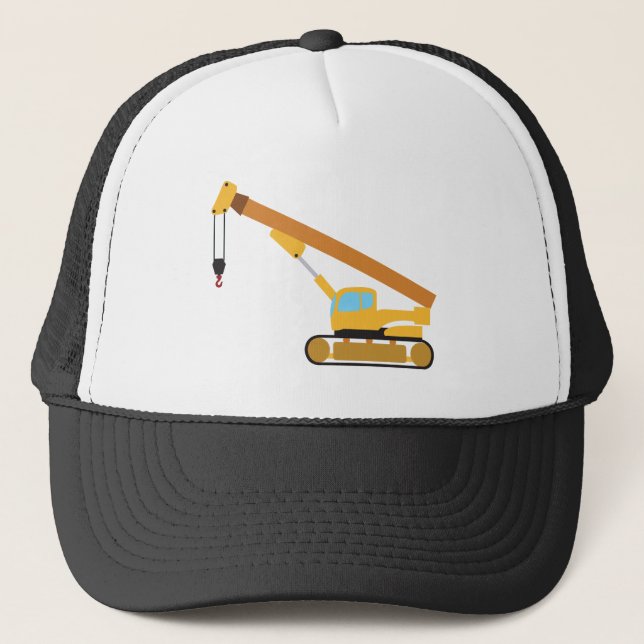 Crane Construction Truck Trucker Hat (Front)