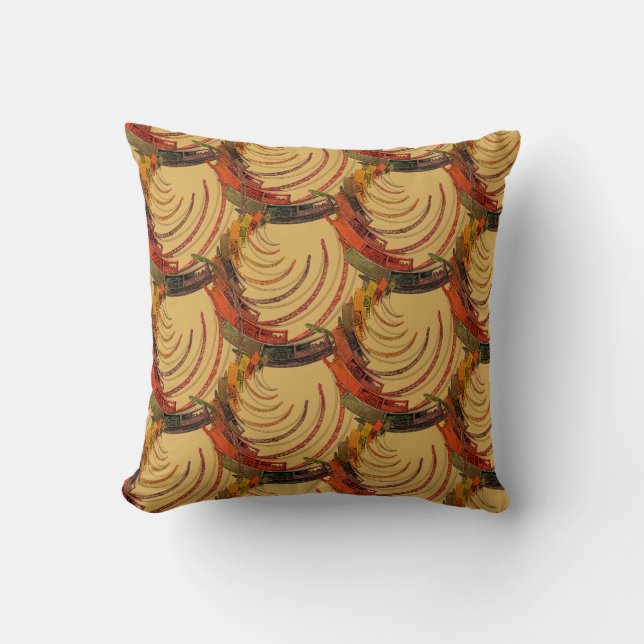 Crane Crane Operator Whimsical Fantasy Colourful Cushion (Front)