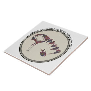 Crane Eating Fish Tile