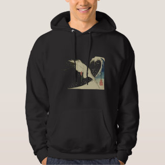 Crane Flying Over Wave Hoodie