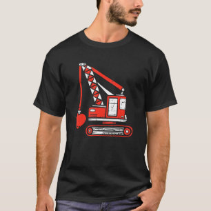Crane Heart Valentines Day Construction Heavy Equi T-Shirt