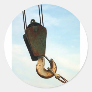 Crane Hook Classic Round Sticker