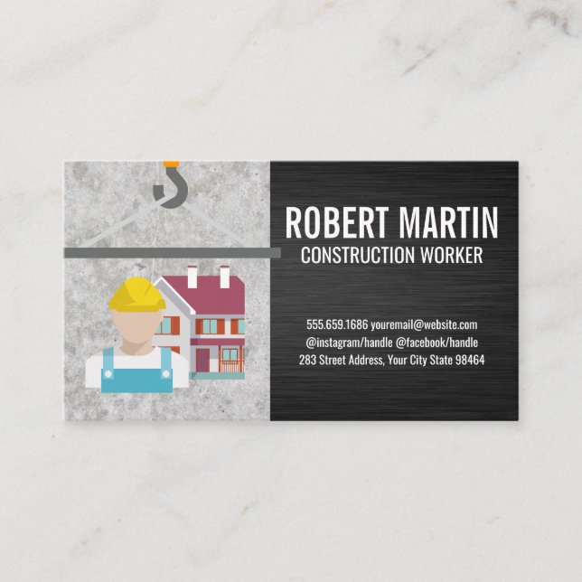 Crane Hook | Construction Home Logo Appointment Card (Front)