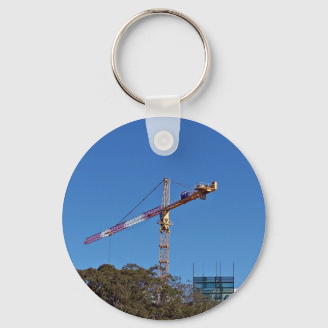 Crane in construction key ring (Front)
