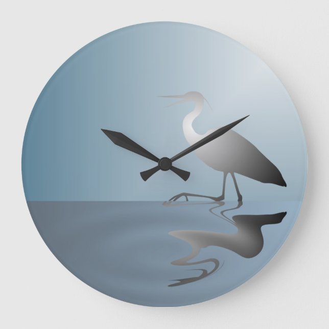 Crane in Lake Wall Clock (Front)