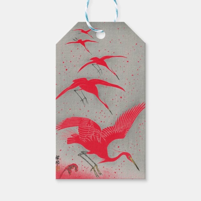 CRANE JAPANESE PRINT Gift Tag (Front)