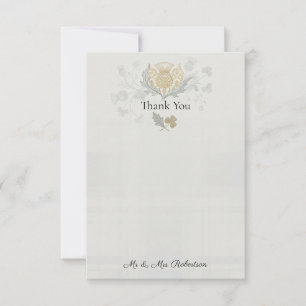 Crane Lotus Botanical Ink Garden Thank You Card