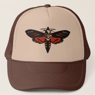 Crane night butterfly skull death tete trucker hat