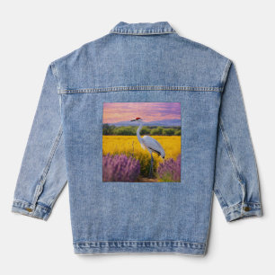 Crane of the Golden Bloom Denim Jacket