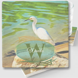 Crane On the Mismaloya River 0335 Stone Coaster