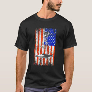 Crane Operator American Flag Heavy Machinery Crane T-Shirt