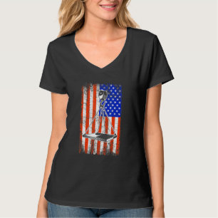 Crane Operator American Flag Heavy Machinery Crane T-Shirt