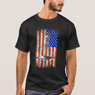 Crane Operator American Flag Heavy Machinery Crane T-Shirt