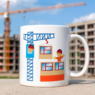 Crane Operator And Construction Worker Coffee Mug