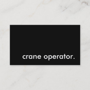 crane operator. business card