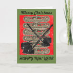 CRANE OPERATOR CHRISTMAS CARD OPERATING ENGINEER<br><div class="desc">This card was designed with vintage photographs of crawler cranes circa 1920's.  These are Northwest Crawler cranes and Northwest Tracks.  Christmas cards just for crane operators are rarer than hens teeth.  The text can be customised and resized.  You can also change the text,  the font,  and the colour.</div>