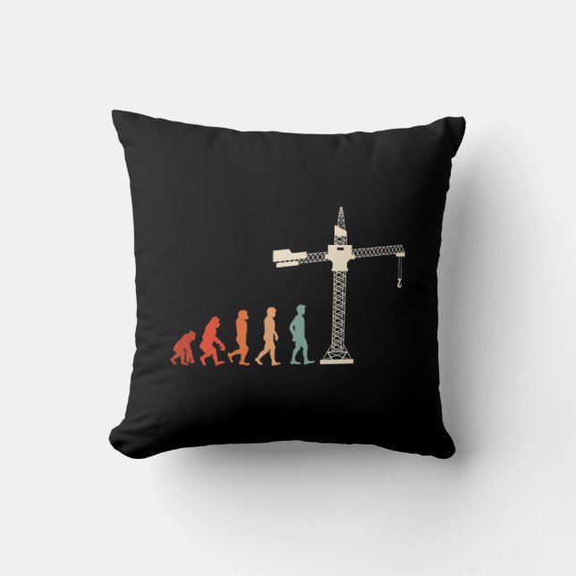 Crane Operator Crane Evolution Construction Worker Cushion (Front)