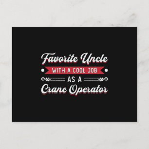 Crane Operator Favourite Uncle Construction Site Postcard