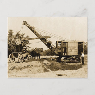 Crane Operator Northwest Loading Horse n Buggy Old Postcard