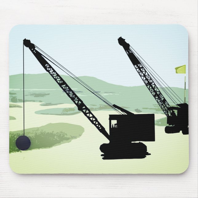 Crane OPERATOR OPERATING ENGINEER GOLF GOLFING Mouse Mat (Front)