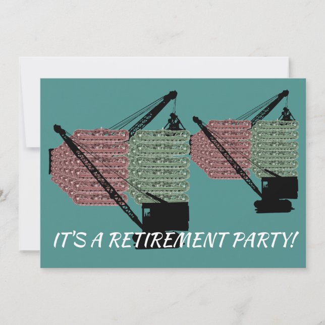 CRANE OPERATOR OPERATING ENGINEER RETIREMENT INVITATION (Front)