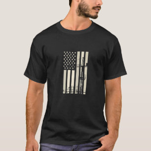 Crane Operator Patriotic American USA Flag T-Shirt