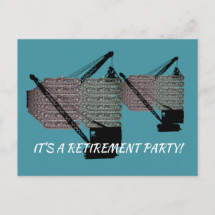 CRANE OPERATOR RETIREMENT PARTY OPERATING ENGINEER INVITATION POSTCARD