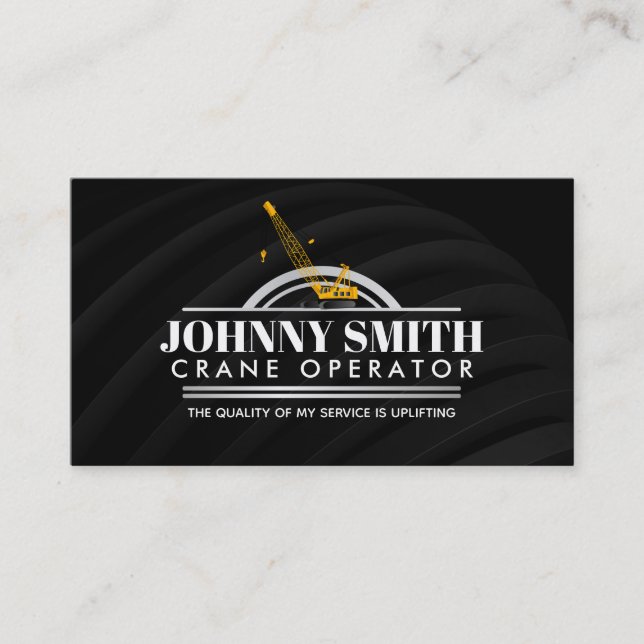 Crane Operator Slogans Business Cards (Front)