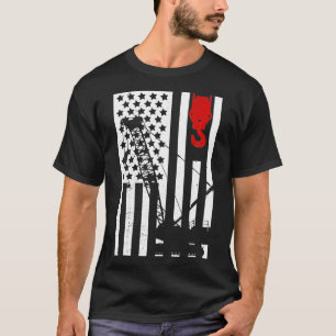 Crane Operator Tshirt US Flag Mens Heavy Equipment