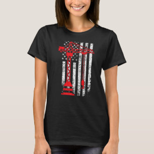 Crane Operator US Flag Crane Driver   T-Shirt