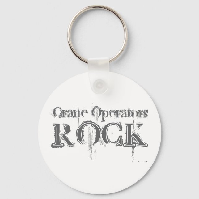 Crane Operators Rock Key Ring (Front)
