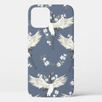 crane, pattern, vintage illustration flying bird f