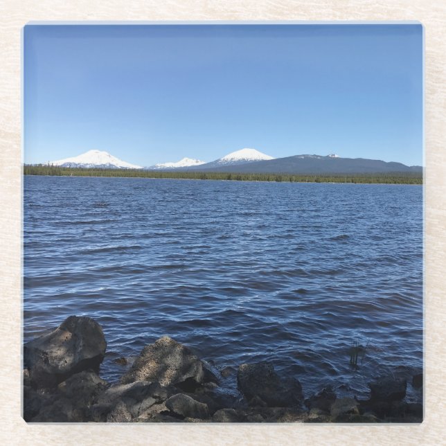 Crane Prairie Reservoir, Oregon Glass Coaster (Front)