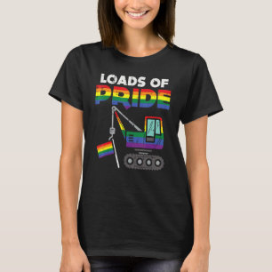 Crane Rainbow Gay Flag Loads Of Pride Lgbtq Truck T-Shirt