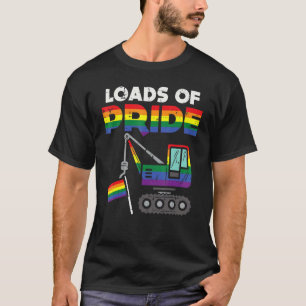 Crane Rainbow Gay Flag Loads Of Pride Lgbtq Truck T-Shirt