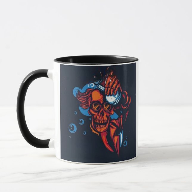 🔥 Crâne rouge artistique Mug (Left)