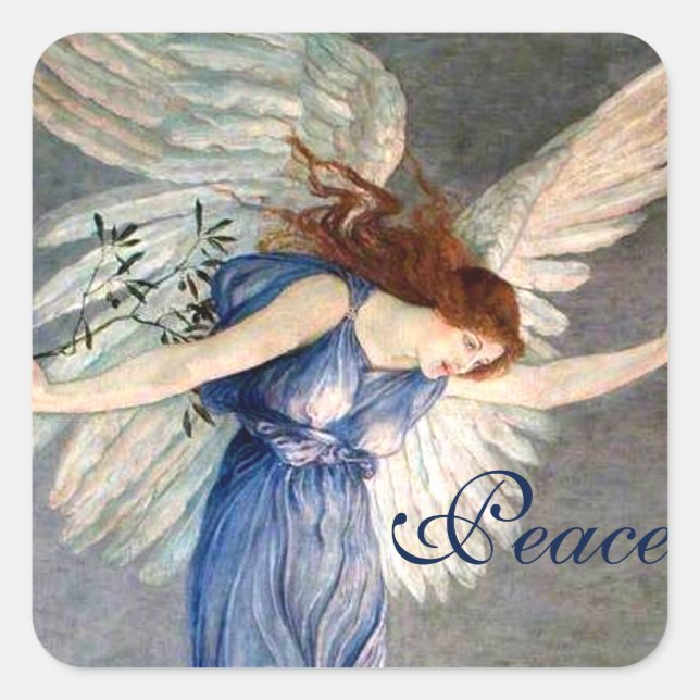 Crane’s Angel of Peace Christmas Square Sticker (Front)