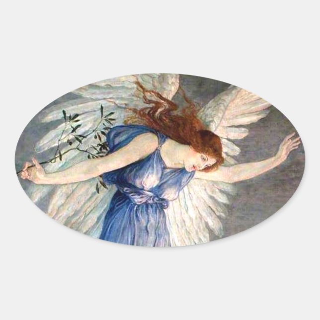Crane’s Angel of Peace Oval Sticker (Front)