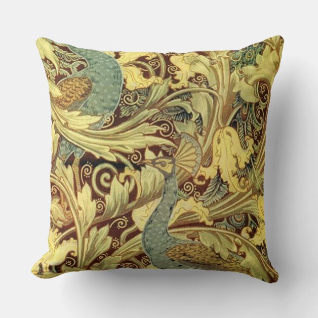 Crane’s Art Nouveau Peacock Garden Cushion (Front)