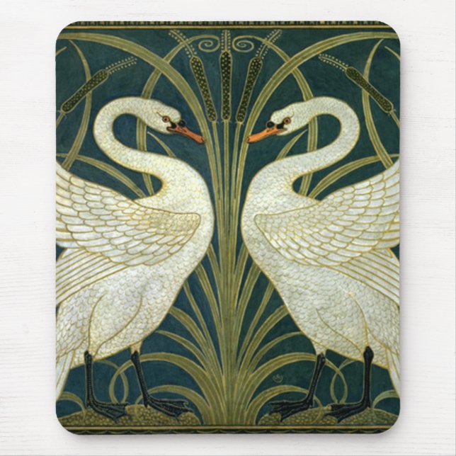 Crane’s Art Nouveau Swans Mouse Mat (Front)