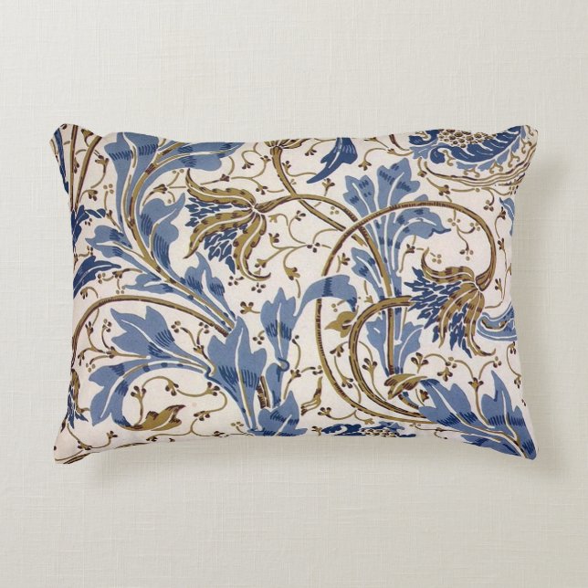 Crane’s Pomegranate and Teazle in Blue Decorative Cushion (Front)