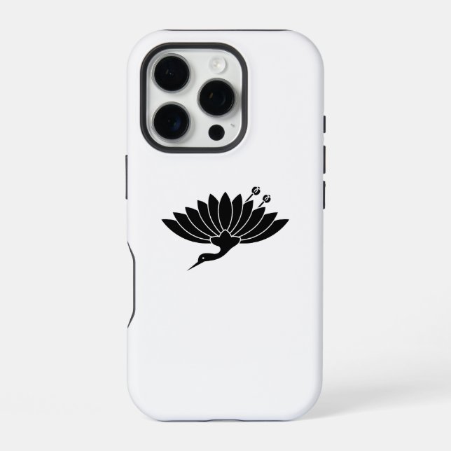 Crane-shaped chrysanthemum iPhone case (Back)