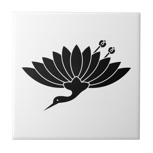 Crane-shaped chrysanthemum tile (Front)