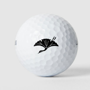 Crane-shaped ginkgo leaf golf balls