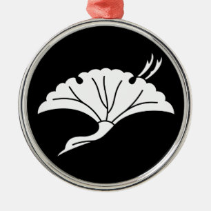 Crane-shaped ginkgo leaf metal tree decoration